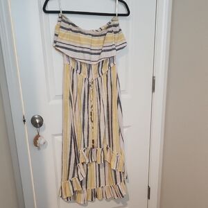 Blue Island Yellow and Blue Striped Dress